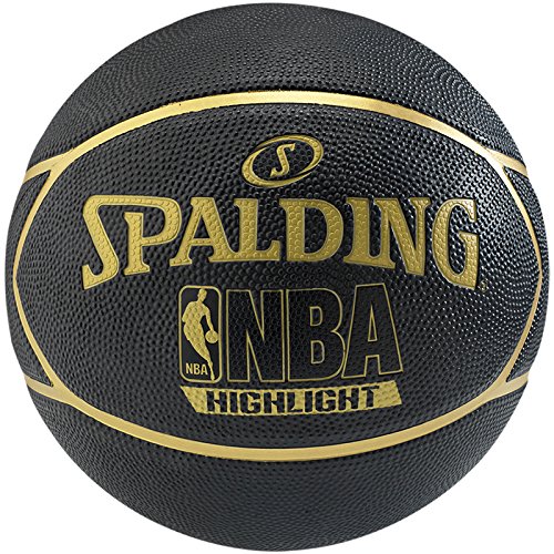 Spalding Ball NBA Highlight Outdoor, Schwarz/Gold, 7