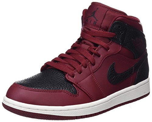 Nike Herren Air Jordan 1 Mid Basketballschuhe, rot